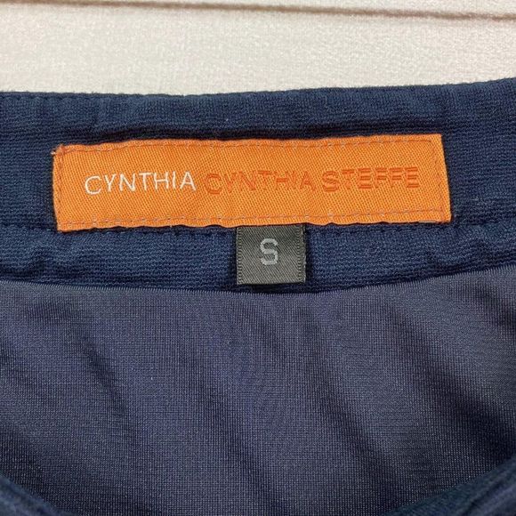 Cynthia Steffe Navy Short Sleeve Pocket Shift Dress Size Small - Picture 4 of 8